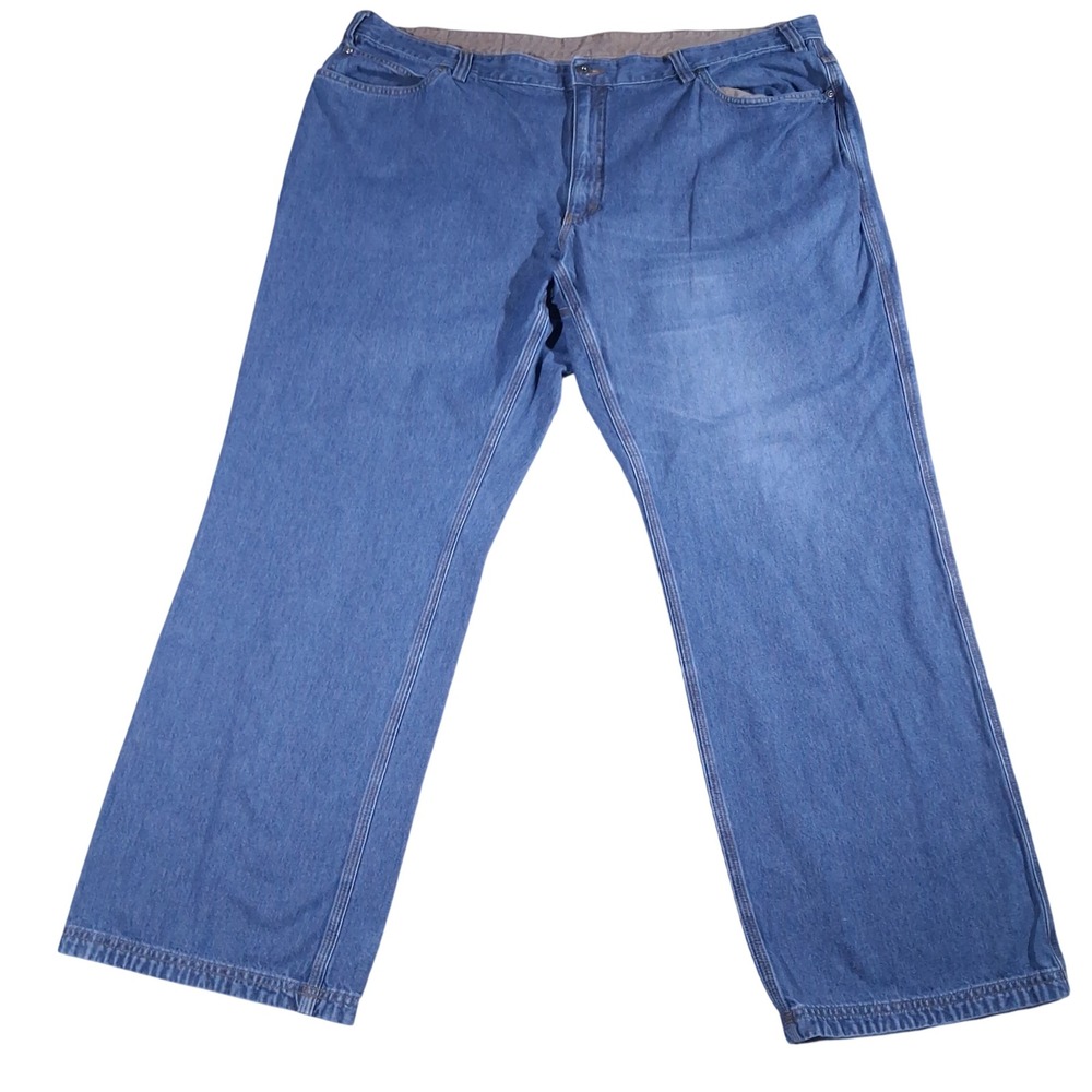 Duluth Trading Co Blue Jeans Mens Work Pants Gusseted Crotch 48x34 (Fits 46x32)